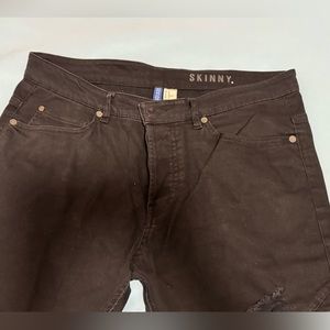 Divided Skinny Men’s Distressed Black Jeans